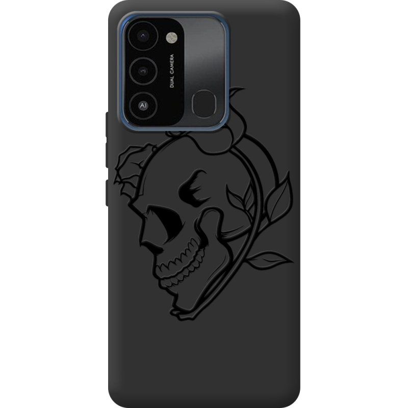 Черный чехол BoxFace Tecno Spark Go 2022 Skull and Roses