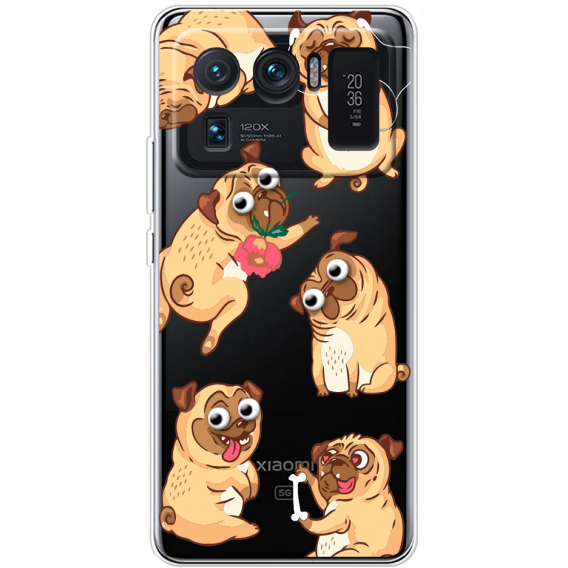 Прозрачный чехол BoxFace Xiaomi Mi 11 Ultra с 3D-глазками Pug