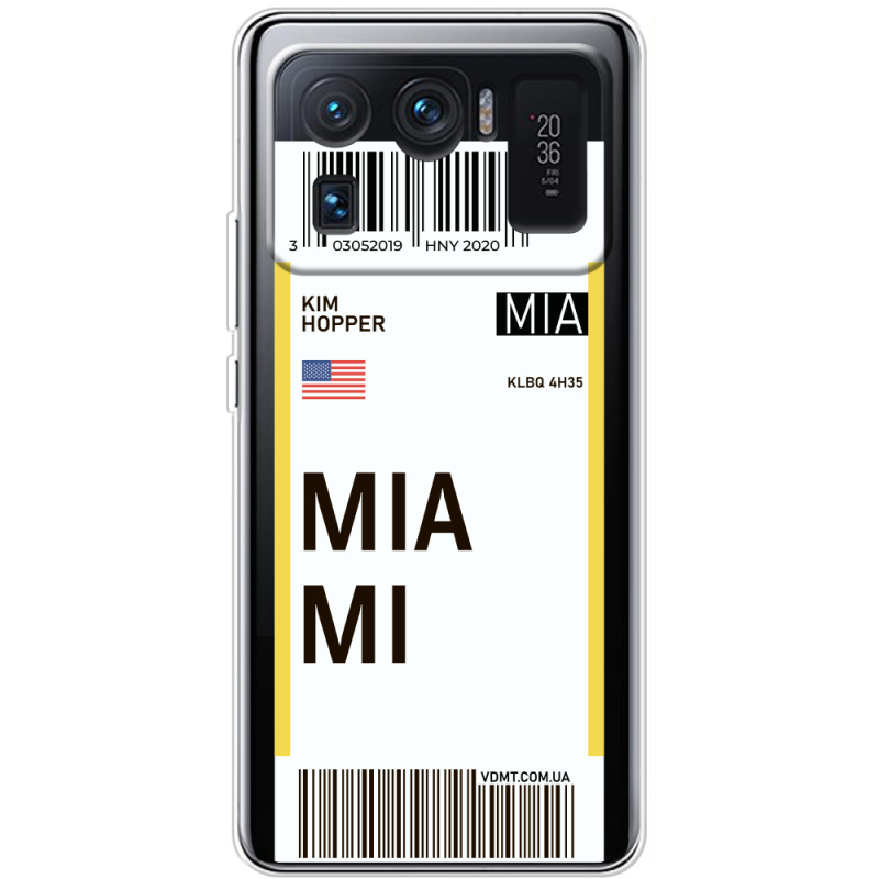 Прозрачный чехол BoxFace Xiaomi Mi 11 Ultra Ticket Miami