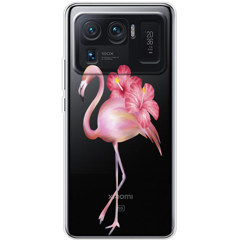 Прозрачный чехол BoxFace Xiaomi Mi 11 Ultra Floral Flamingo