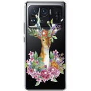 Чехол BoxFace со стразами Xiaomi Mi 11 Ultra Deer with flowers