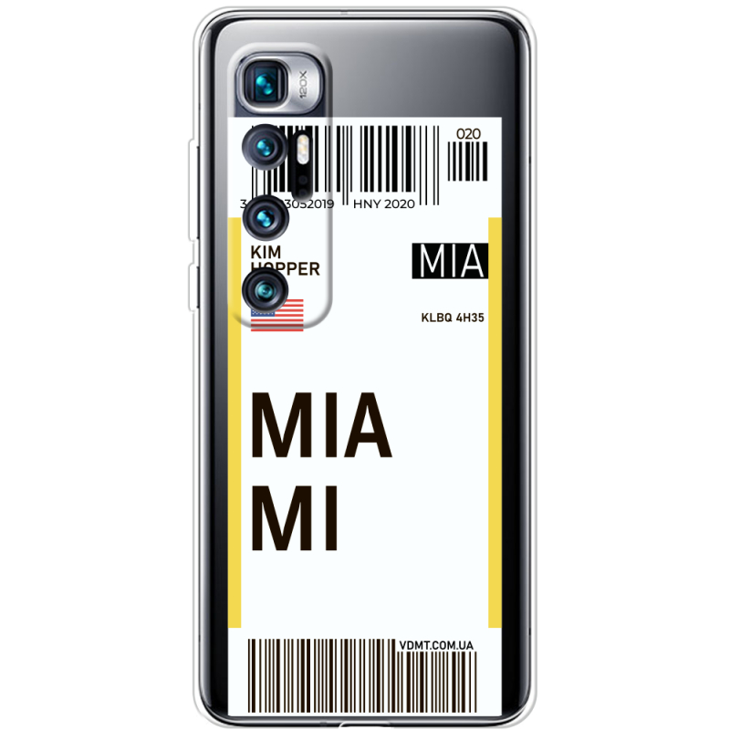 Прозрачный чехол BoxFace Xiaomi Mi 10 Ultra Ticket Miami