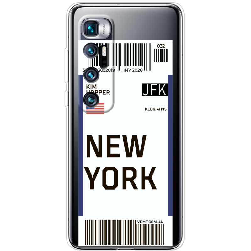 Прозрачный чехол BoxFace Xiaomi Mi 10 Ultra Ticket New York