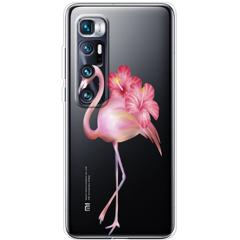 Прозрачный чехол BoxFace Xiaomi Mi 10 Ultra Floral Flamingo