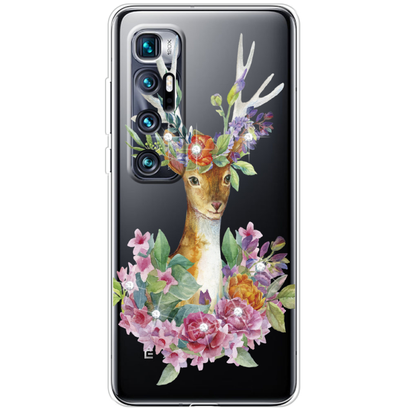 Чехол BoxFace со стразами Xiaomi Mi 10 Ultra Deer with flowers