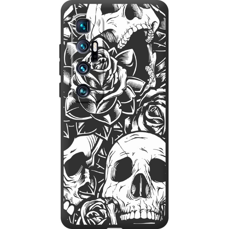 Черный чехол BoxFace Xiaomi Mi 10 Ultra Skull and Roses