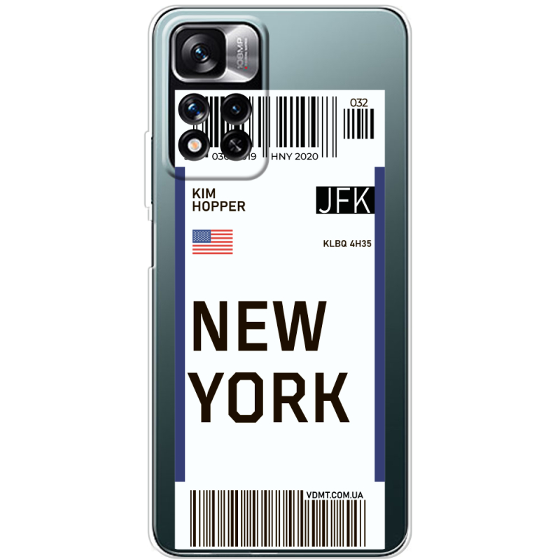 Прозрачный чехол BoxFace Xiaomi Redmi Note 11 Pro Plus 5G Global Version Ticket New York