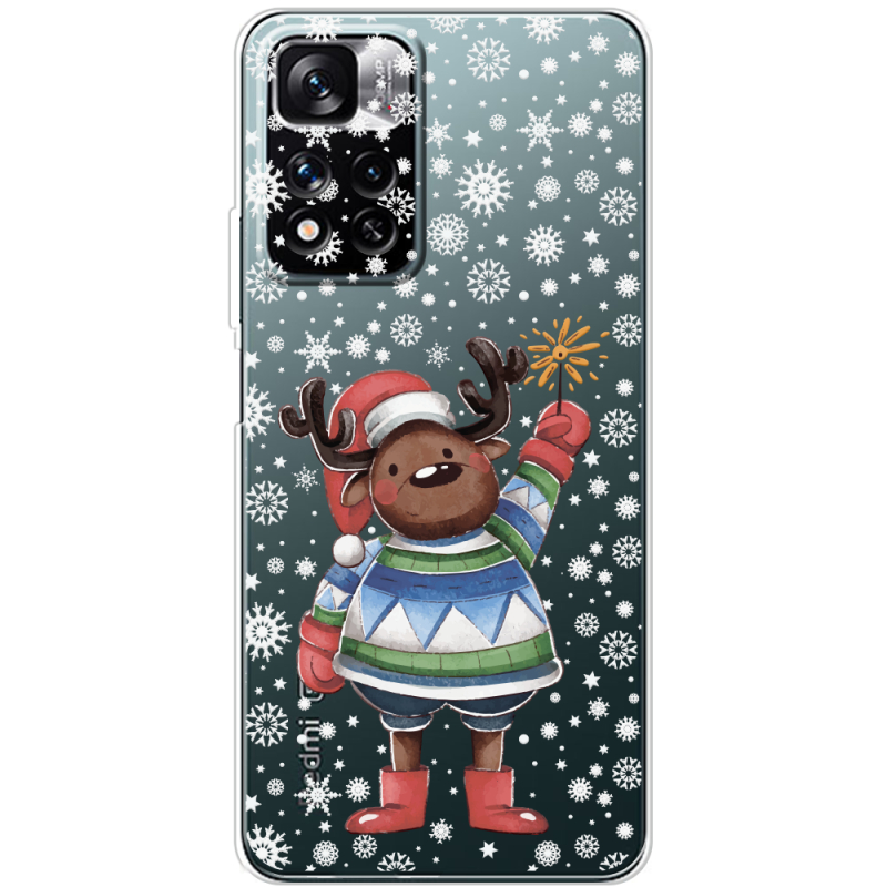 Прозрачный чехол BoxFace Xiaomi Redmi Note 11 Pro Plus 5G Global Version Christmas Deer with Snow