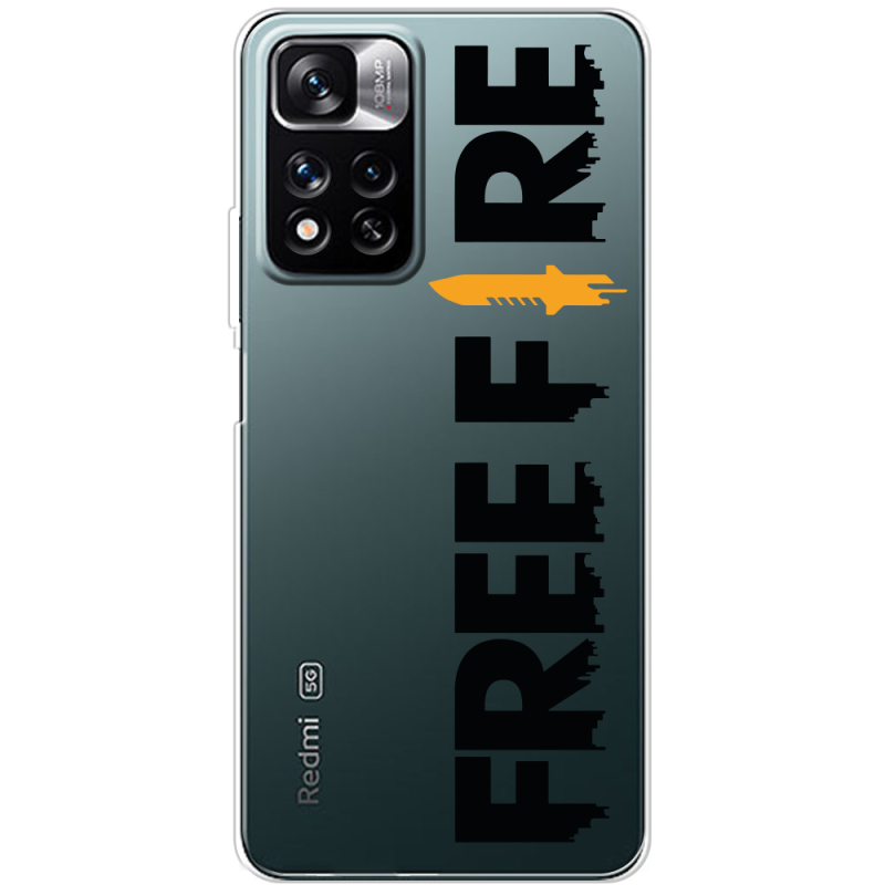 Прозрачный чехол BoxFace Xiaomi Redmi Note 11 Pro Plus 5G Global Version Free Fire Black Logo
