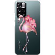 Прозрачный чехол BoxFace Xiaomi Redmi Note 11 Pro Plus 5G Global Version Floral Flamingo