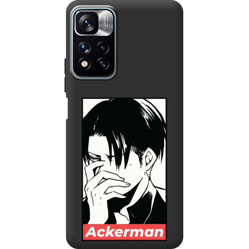 Черный чехол BoxFace Xiaomi Redmi Note 11 Pro Plus 5G Attack On Titan - Ackerman