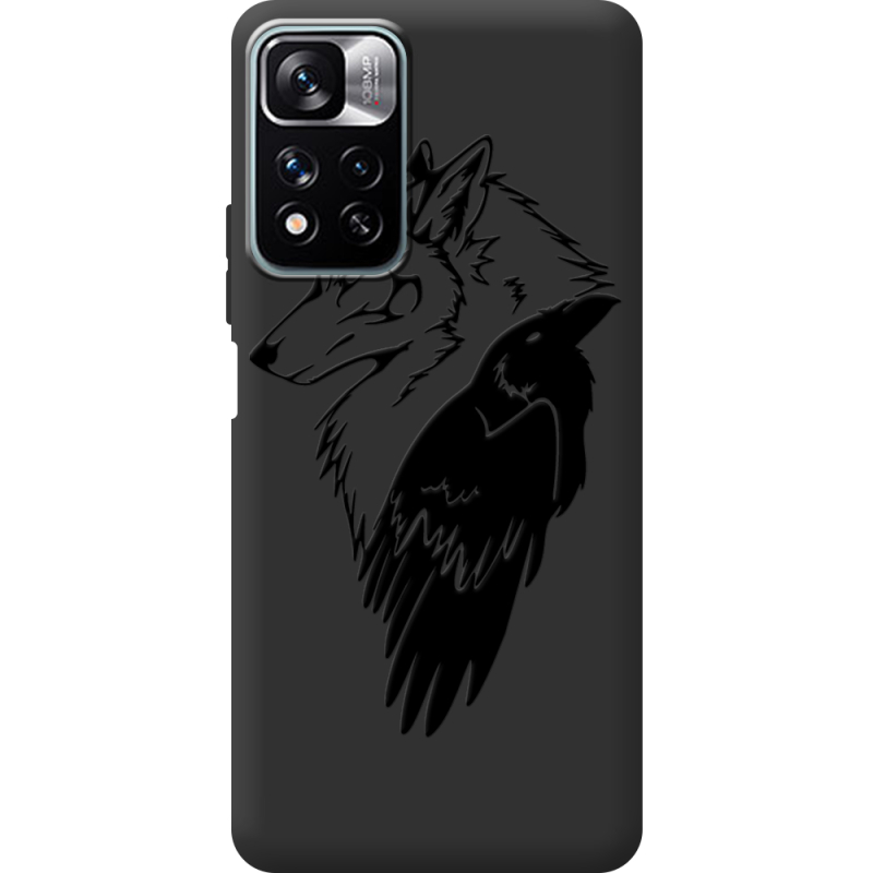 Черный чехол BoxFace Xiaomi Redmi Note 11 Pro Plus 5G Wolf and Raven