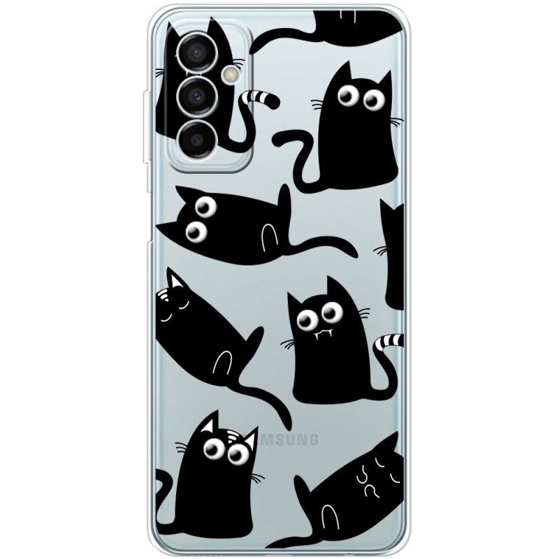 Прозрачный чехол BoxFace Samsung Galaxy M23 5G (M236)  с 3D-глазками Black Kitty