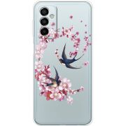 Чехол со стразами Samsung Galaxy M23 5G (M236)  Swallows and Bloom