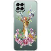 Чехол со стразами Samsung Galaxy M33 5G (M336)  Deer with flowers