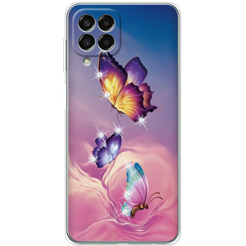 Чехол со стразами Samsung Galaxy M33 5G (M336)  Butterflies