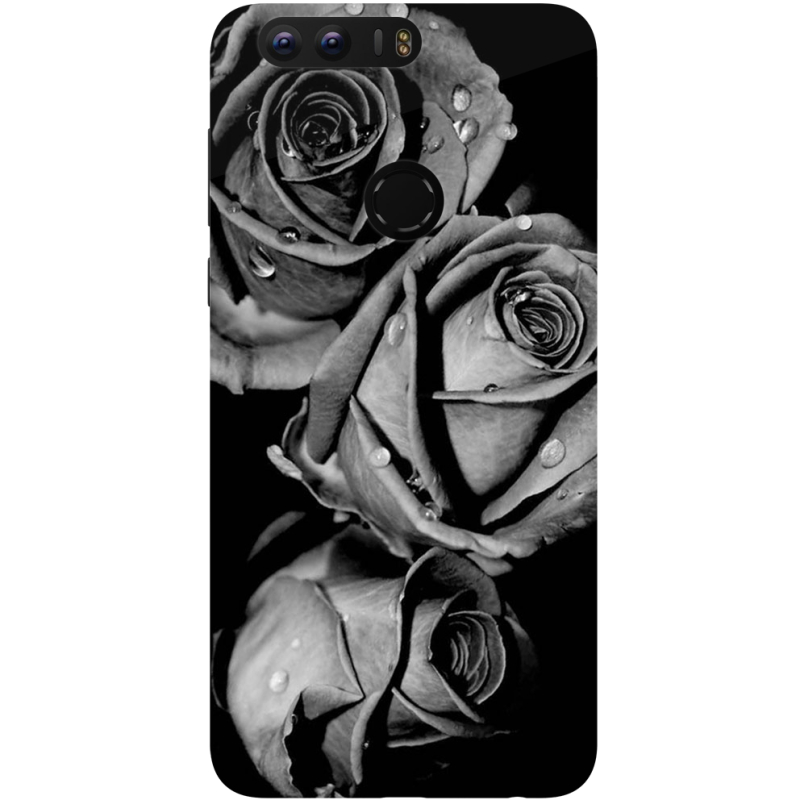 Чехол Uprint Huawei Honor 8 Black and White Roses