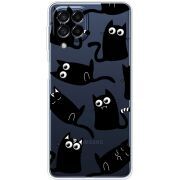 Прозрачный чехол BoxFace Samsung Galaxy M53 5G (M536)  с 3D-глазками Black Kitty