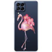 Прозрачный чехол BoxFace Samsung Galaxy M53 5G (M536)  Floral Flamingo