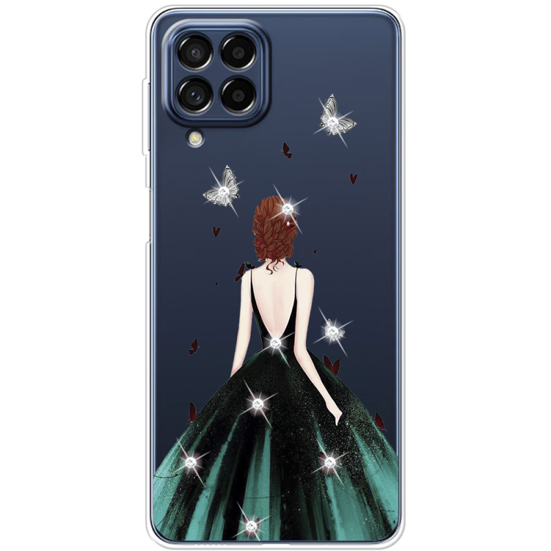 Чехол со стразами Samsung Galaxy M53 5G (M536)  Girl in the green dress