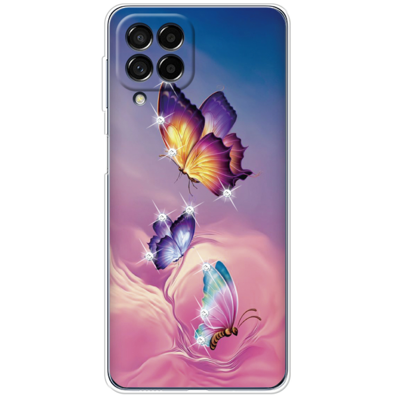 Чехол со стразами Samsung Galaxy M53 5G (M536)  Butterflies