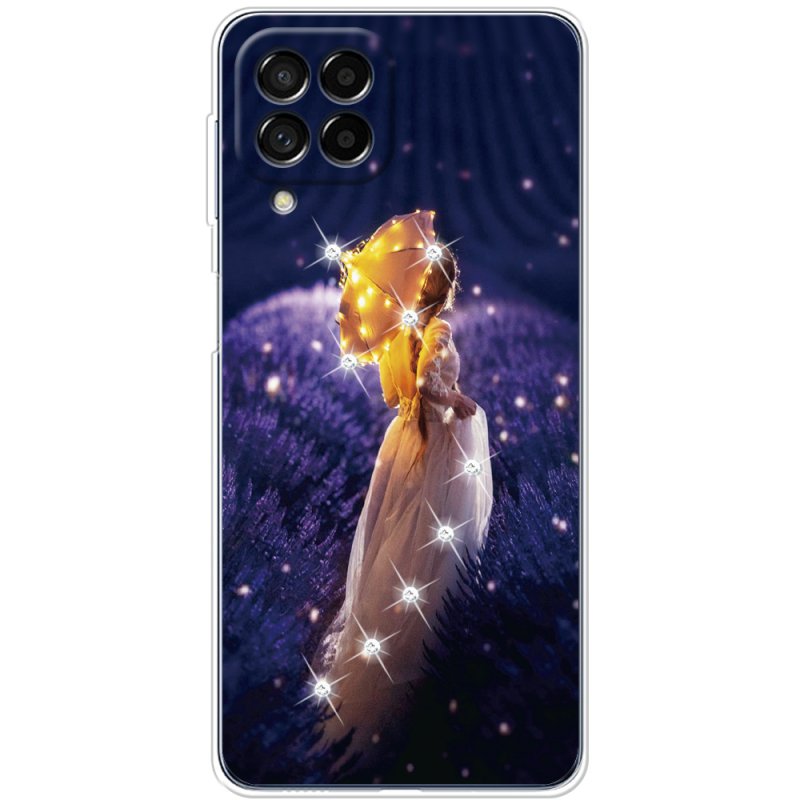 Чехол со стразами Samsung Galaxy M53 5G (M536)  Girl with Umbrella