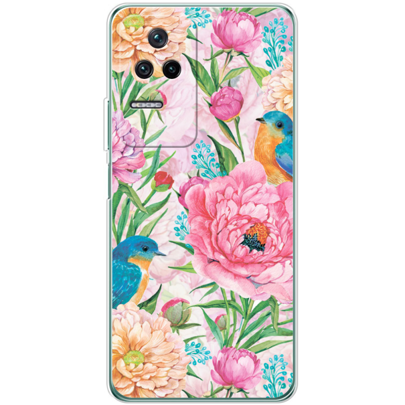 Чехол BoxFace Poco F4 Birds in Flowers