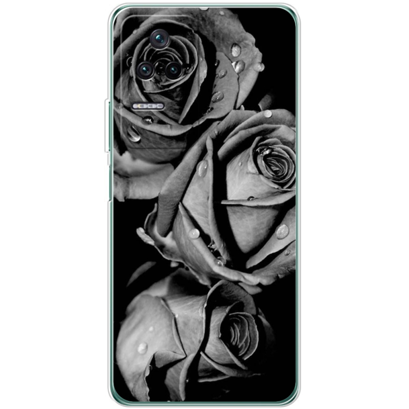 Чехол BoxFace Poco F4 Black and White Roses