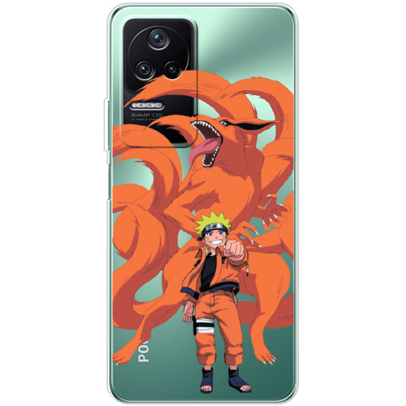 Прозрачный чехол BoxFace Poco F4 Naruto and Kurama