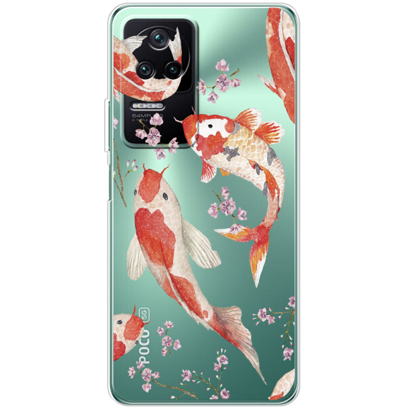 Прозрачный чехол BoxFace Poco F4 Japanese Koi Fish