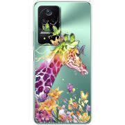 Прозрачный чехол BoxFace Poco F4 Colorful Giraffe