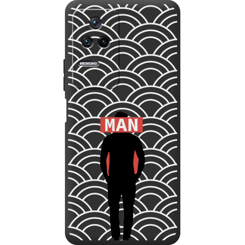 Черный чехол BoxFace Poco F4 Man Pattern