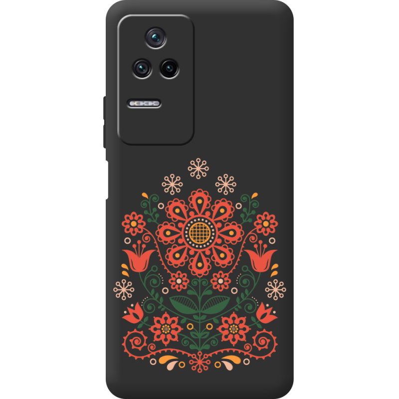 Черный чехол BoxFace Poco F4 Ukrainian Ornament