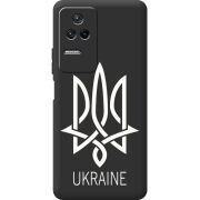 Черный чехол BoxFace Poco F4 Тризуб монограмма ukraine