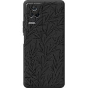 Черный чехол BoxFace Poco F4 Leaves