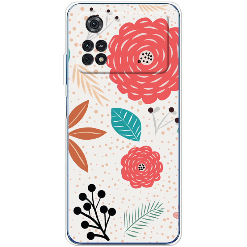 Чехол BoxFace Xiaomi Poco M4 Pro 4G Line Flowers