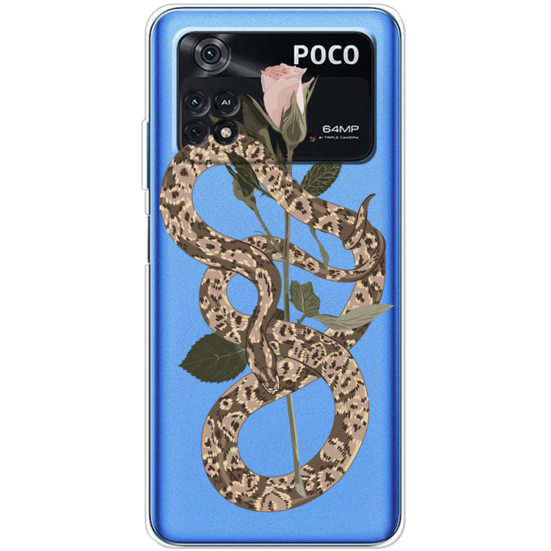 Прозрачный чехол BoxFace Xiaomi Poco M4 Pro 4G Glamor Snake