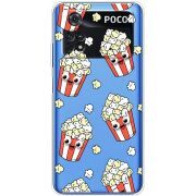 Прозрачный чехол BoxFace Xiaomi Poco M4 Pro 4G с 3D-глазками Popcorn