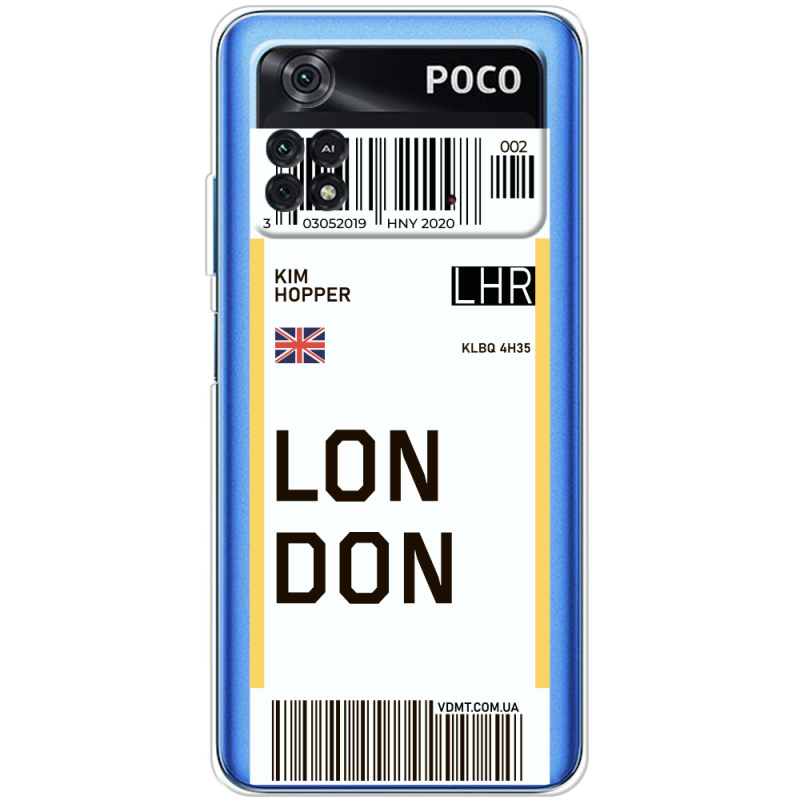 Прозрачный чехол BoxFace Xiaomi Poco M4 Pro 4G Ticket London