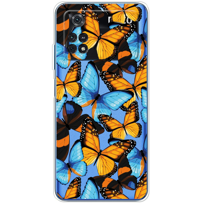 Прозрачный чехол BoxFace Xiaomi Poco M4 Pro 4G Butterfly Morpho