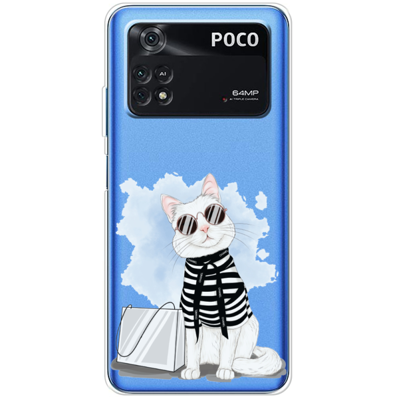 Прозрачный чехол BoxFace Xiaomi Poco M4 Pro 4G Cat Style