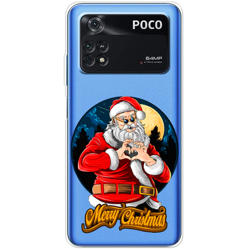 Прозрачный чехол BoxFace Xiaomi Poco M4 Pro 4G Cool Santa