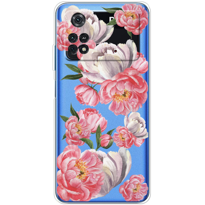 Прозрачный чехол BoxFace Xiaomi Poco M4 Pro 4G Peony Watercolor Style