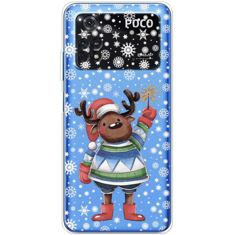 Прозрачный чехол BoxFace Xiaomi Poco M4 Pro 4G Christmas Deer with Snow