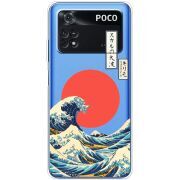 Прозрачный чехол BoxFace Xiaomi Poco M4 Pro 4G Большая волна в Канагаве
