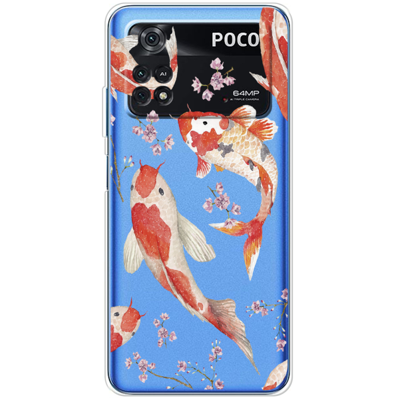 Прозрачный чехол BoxFace Xiaomi Poco M4 Pro 4G Japanese Koi Fish