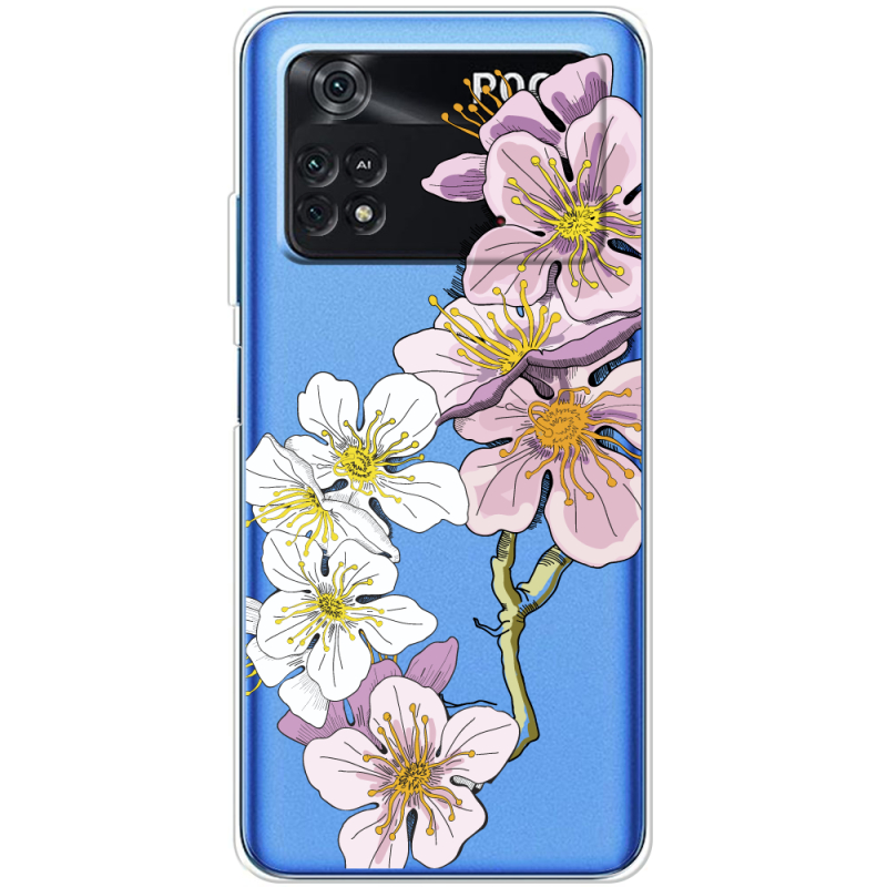Прозрачный чехол BoxFace Xiaomi Poco M4 Pro 4G Cherry Blossom