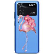 Прозрачный чехол BoxFace Xiaomi Poco M4 Pro 4G Floral Flamingo