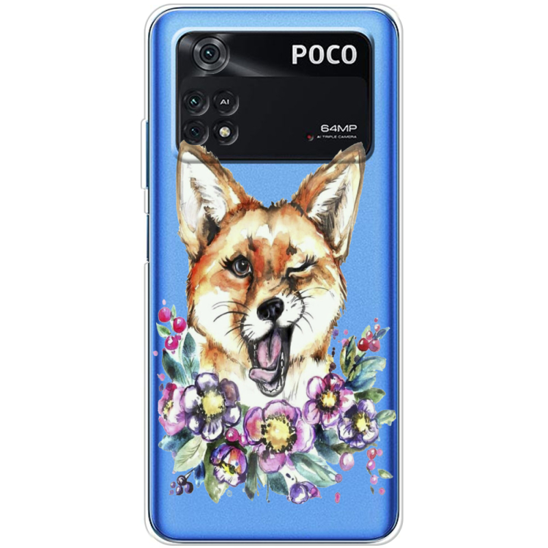 Прозрачный чехол BoxFace Xiaomi Poco M4 Pro 4G Winking Fox