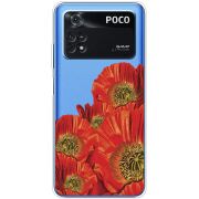 Прозрачный чехол BoxFace Xiaomi Poco M4 Pro 4G Red Poppies